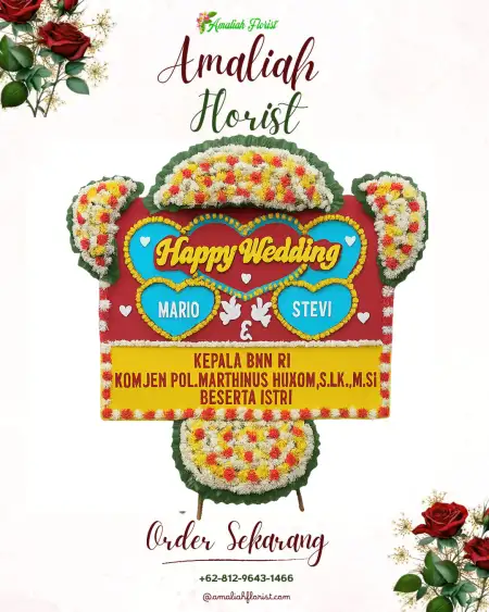 Papan Bunga Pernikahan Pingku